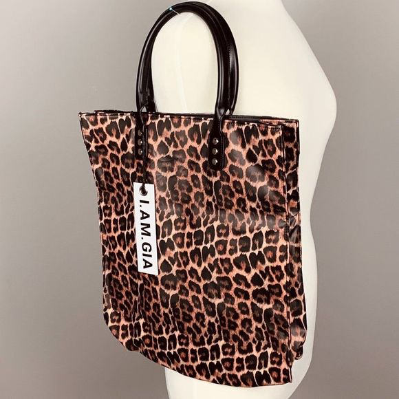 🌸 I AM GIA Tote Bag - Bria Tote - Leopard Print - NWT - Picture 7 of 7